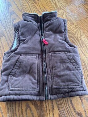 Hatley Brown Kids Puffer Vest with Sherpa Trim